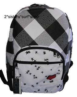NEW FOX RACING Black/White Stars Backpack Bag Purse  