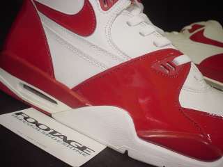 2002 Nike Air Flight 89 1989 WHITE VARSITY RED PATENT LEATHER DS NEW 