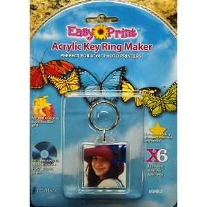   Acrylic Photo Key Ring Maker W/ 6 Key Rings & Software