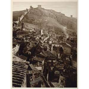  1925 Town Walls Albarracin Spain Hielscher Photogravure 