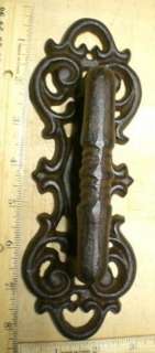 Lg Heavy ornate DOOR PULL HANDLES 8x3 Solid cast iron  
