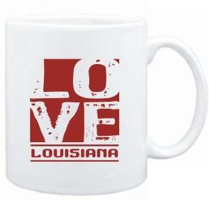  Mug White  LOVE Louisiana  Usa States