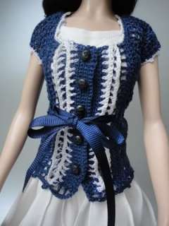 Crocheted top and white dress for Kate Middleton doll Franklin Mint 