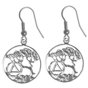  Alcoholics Anonymous Symbol Earrings #715 6, 11/16 Wide 