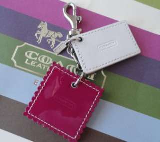 New Coach 92838 Love Letter Leather Keychain Key Fob Charm RARE  
