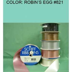  50yds SINGLE FACE SATIN RIBBON Robins Egg #821 2 1/4~USA 