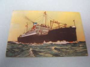 Postcard United States Line Shipping Line 1938 used  