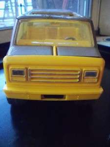 Vintage Tonka Metal Plastic 70s Brown Yellow Wide Van  
