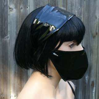 Cyber Goth DIY Surgical Mask Cosplay Black PVC Rave  