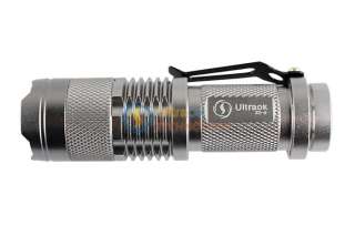 Silver 7w CREE Q5 LED 300 L Brighter SLIM Flashlight torch light can 