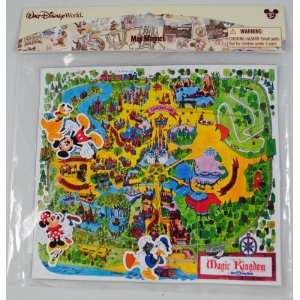  Disney World 40th Anniversary Magic Kingdom Magnet Map 