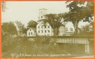 Postcard RPPC Wilton Maine Railroad Bridge/Walker Mill  