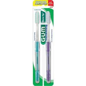 G U M Micro Tip Toothbrush, Soft, Regular, 470, 2 ct 