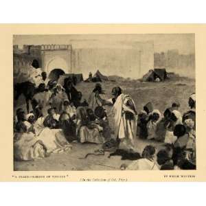  1908 Print Snake Charmer Tangier Wauters Crowd Tents 