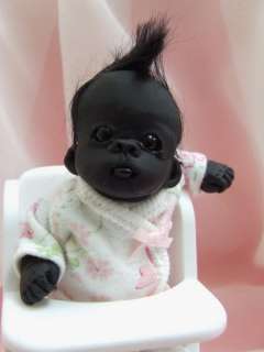 OOAK Baby Gorilla Monkey Sculpted Polymer Clay Art Doll Poseable 