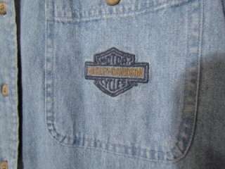 Harley Davidson Denim / Jean Shirt, Ladies Med, Long Sleeve  