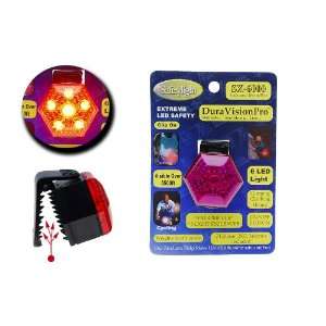  Dura Vision Clip On RED 6 LED Light   Purple Cover Cell 
