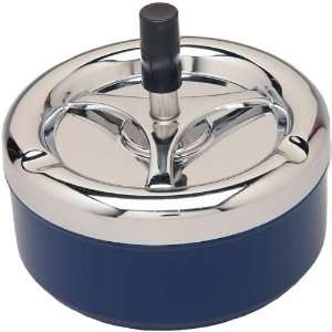    Blue and Silver Tone Spinning Ashtray by Lucienne Automotive
