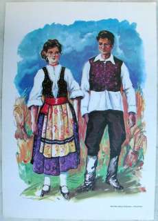 ca.1980 print Folk Costume of Bunjevci, Vojvodina  