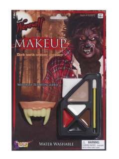 Werewolf Costume Make Up Accessory Kit w/Fangs *New*  