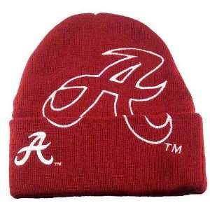  Alabama Crimson Tide Crimson Logo Hype Knit Beanie Hat 