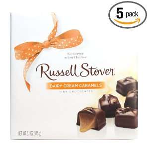 Russell Stover Dairy Cream Caramels Chocolate, 5.1 Ounce Boxes (Pack 