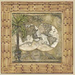  Set of four Old World Map II Coasters   Style ABCO5 