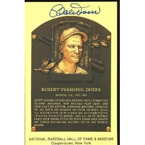  Boston Red Sox Bob Doerr Autographed Hall of Fame Postcard 