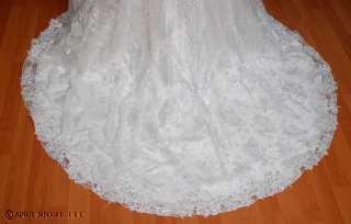   Wu 1591010 Ivory Satin w Silver Lace Wedding Dress 14 NWT  