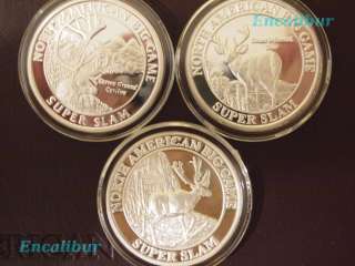 North American Hunting Club Big Game Super Slam 1oz silver rounds ALL 