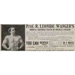  1901 ORIG Ad Leonide Wanger Exercise Fitness Muscle Man 