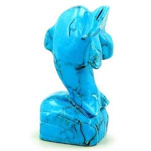  Good Luck Talisman Turquise Dolphin Gemstone Carving 