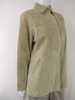 womens suede leather jacket AMI brown tan M  
