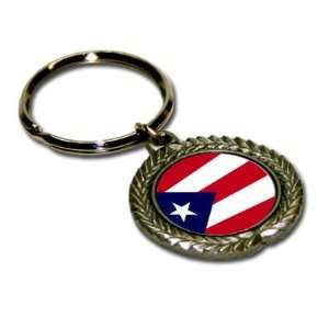  Puerto Rico Flag Pewter Key Chain