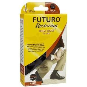 Futuro Restoring Dress Socks for Men, Firm Black M (Quantity of 2)