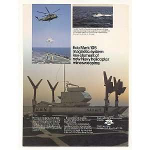   1974 Navy Edo Mark 105 Hydrofoil Minesweeper Print Ad