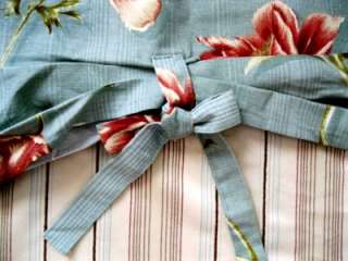 TWO *2* Waverly GARDEN ROOM VALANCES Floral Top~Stripe Pattern Bottom 