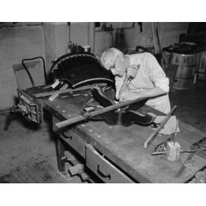 1937 photo David E. Graves repair woodworking shop. Capitol [ship?]