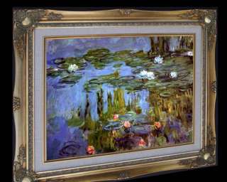 MONET WATER LILIES 1915 FRAMED CANVAS GICLEE REPRO  