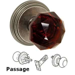  Passage amber crystal glass knob with stepped rose in 