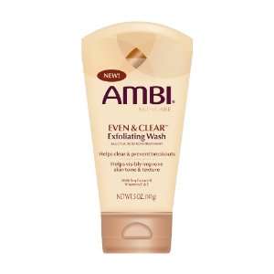  Ambi Skincare Even & Clear Exfoliating Wash, 5 Ounce Tube 