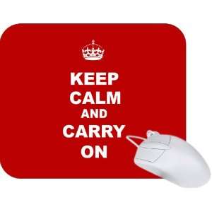 Rikki Knight Keep Calm and Carry On   Red Mouse Pad Mousepad   Ideal 