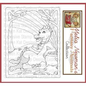  End of the Rainbow Dragon Unmounted Rubber Stamp 