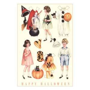  Halloween Outfits for Paper Dolls Premium Giclee Poster 