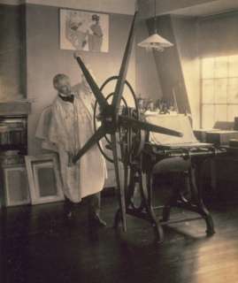   1900 and 1920 Joseph Pennell at printing press at Adelphi Terrace