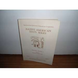 International Journal of American Linguistics Native American Texts 