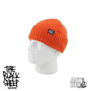 ANTIHERO SKATEBOARDS MENS WASHOUT ROLL UP BEANIE ORANGE NEW  