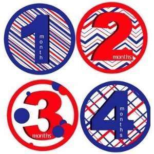  American Boy Pattern Monthly Baby Bodysuit Stickers Baby