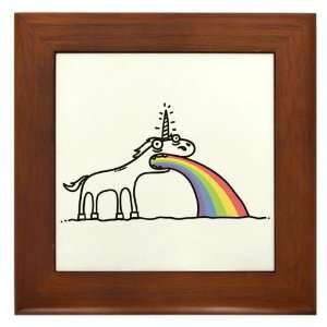  Framed Tile Unicorn Vomiting Rainbow 