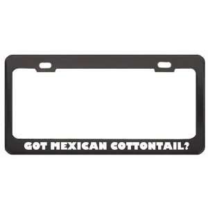 Got Mexican Cottontail? Animals Pets Black Metal License Plate Frame 